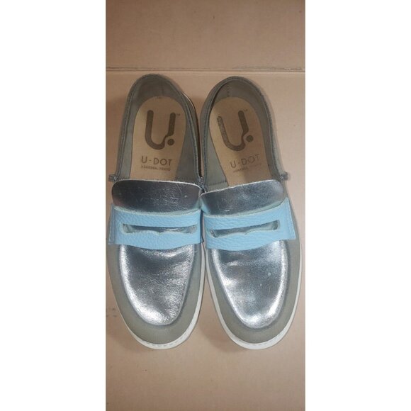 U-Dot Multi Tone Leather Loafers 22cm Sz 5 Retail Price $319 In EUC!! - Picture 6 of 11